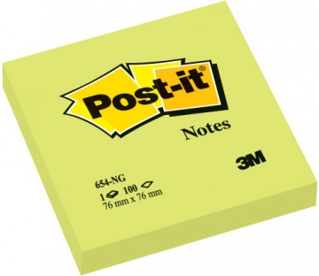 Poza Notite adezive, Post-it, 76 x 76 mm, 100 file, verde neon. Poza 9787