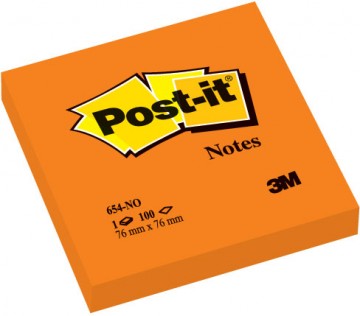 Poza Notite adezive, Post-it, 76 x 76 mm, 100 file,Orange Neon. Poza 9785