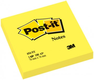 Poza Notite adezive, Post-it, 76 x 76 mm, 100 file, galben neon. Poza 9786