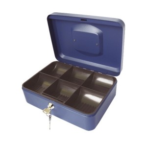 Poza Caseta (cutie) metalica pentru bani, 250 x 180 x 90 mm - gri TURIKAN