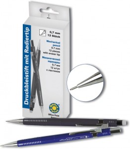 Poza Creion mecanic 0.7mm, cu radiera tip, HB OFFICE POINT