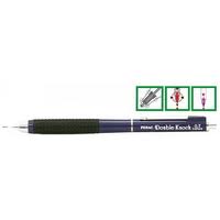 Poza Creion mecanic cu rubber grip striat, con si varf retractabil, 0,5mm, PENAC Double Knock - safir inchis