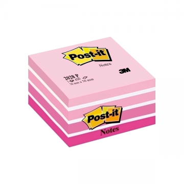 Poza Cub notes autoadeziv Post-it Lollipop, 76 x 76 mm, 450 file, roz pastel.