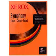 Poza Hartie color, A4, 80 g/mp, portocaliu intens, 500 coli/top, XEROX Symphony. 