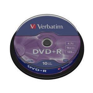 Poza DVD+R, 4.7GB, 16X, 10 buc/bulk, VERBATIM Matt Silver. 