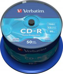 Poza CD-R, 700MB, 52X, 50 buc/bulk, VERBATIM Extra Protection. 