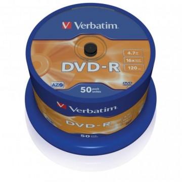 Poza DVD-R, 4.7GB, 16X, 50 buc/bulk, VERBATIM Matt Silver. 