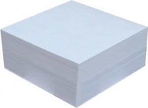 Poza Cub din hartie alb, 9 x 9cm, 70 g/mp, 500 file/set