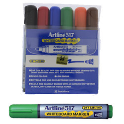 Poza Whiteboard marker varf rotund, 2.0mm, corp plastic, 6cul/set, ARTLINE 517 -(BK,RE,BL,GR,BR,OG). Poza 8650