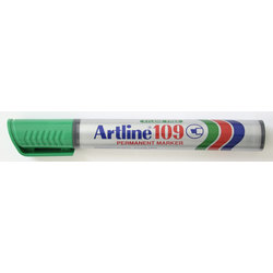 Poza Permanent marker varf tesit, 2,0-5,0mm, corp plastic, ARTLINE 109 - verde. Poza 8687