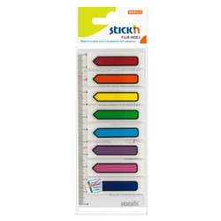 Poza Stick index plastic transparent color 45 x 12 mm, 8 x 15 file/set, Stick